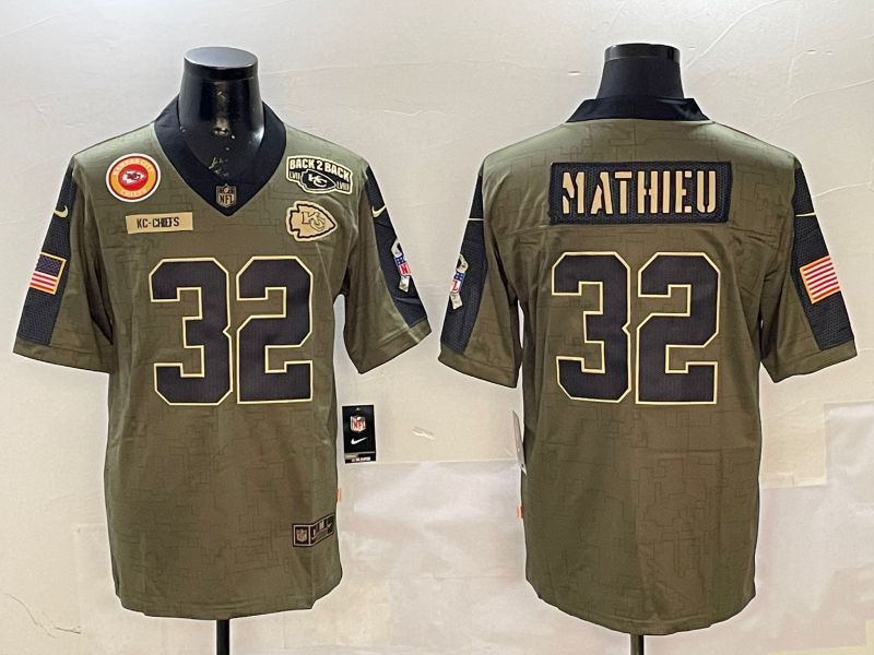 Men Kansas City Chiefs #32 Mathieu Green 2025 Nike Salute to Service Limited NFL Jersey style 7